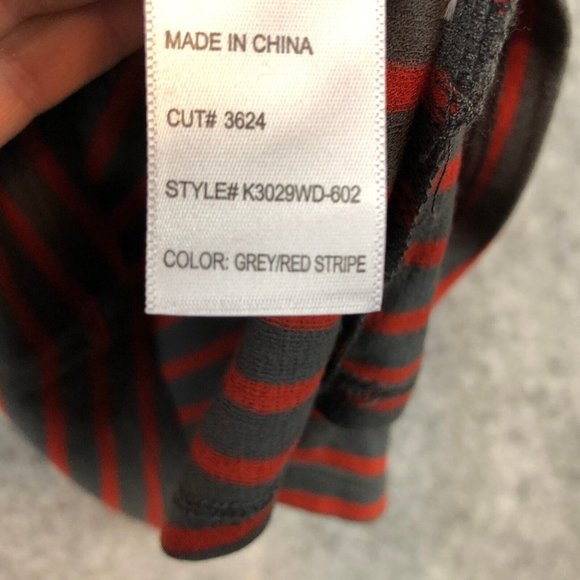 Articles of Society Tank Top S Red Gray Striped Square Neck Ribbed Knit Casual - Picture 10 of 12